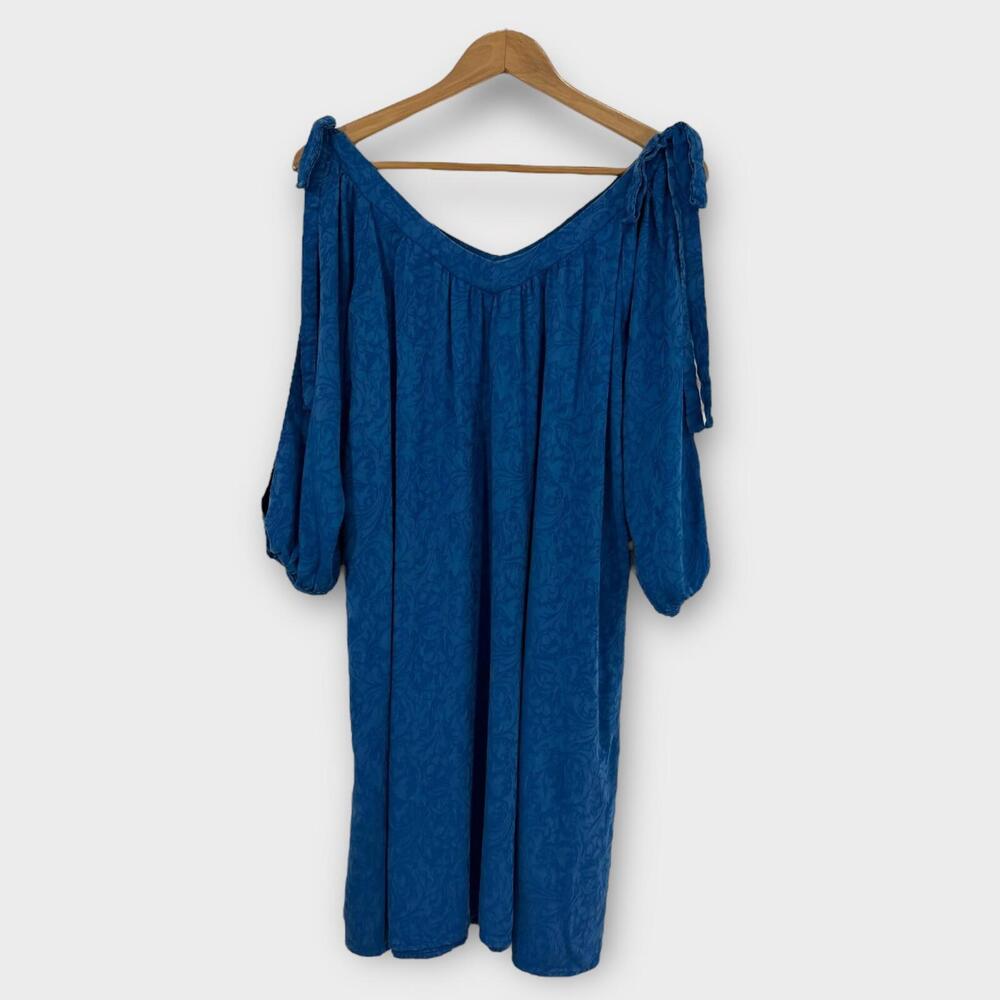 Anthropologie Holding Horses Women’s Size Small Blue Cold Shoulder Swing Dress - Picture 1 of 10